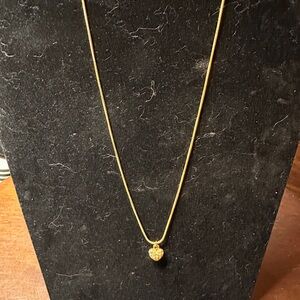 Napier Crystal studded heart on snake chain
